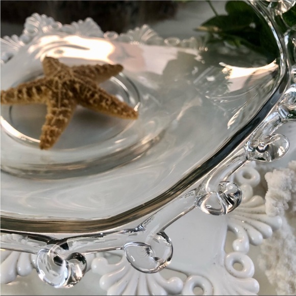 Elegant Large 12” Vintage Heisey Lariat Moonglow Fruit Serving Bowl - Picture 3 of 6